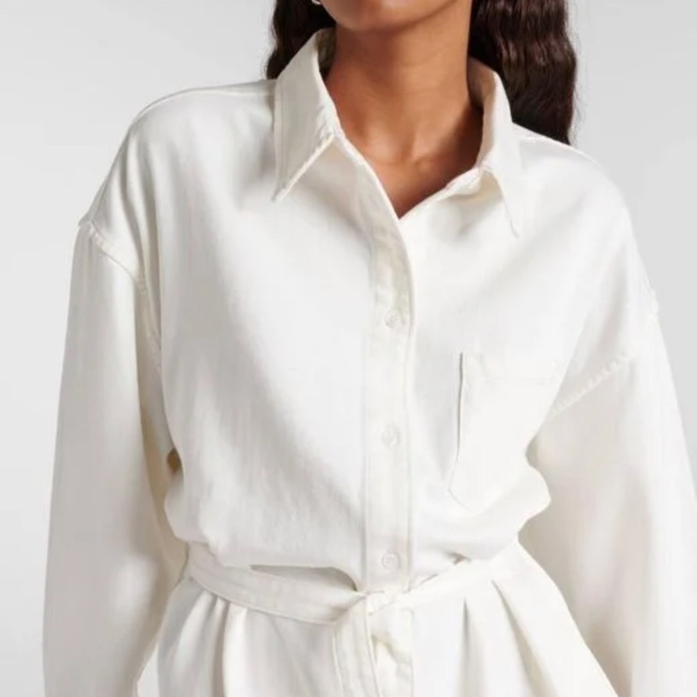 The Frankie Shop Wren White Denim Romper - Picture 3 of 10